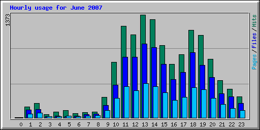 Hourly usage for June 2007